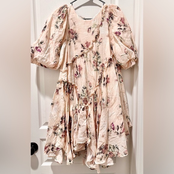 Sofie the Label A Dream is a Wish 3/4 Romance Sleeve Watercolor Asymmetric Frock - Picture 2 of 13